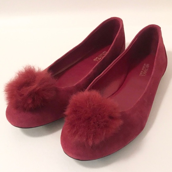 MICHAEL Michael Kors Shoes - Michael Kors Remi Suede Fur Ballet Flats Sz 7M